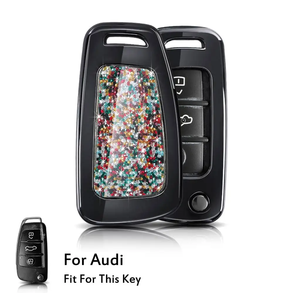 Option 1 Автомобильный Стайлинг 3BTN ключ чехол для Audi R8 A1 A3 A4 A5 A6 A7 A8 Q3 Q5 Q7 C5 C6 A4L A6L TT 2005-2013 брелок для ключей авто аксессуары - Название цвета: Option 1
