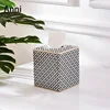 Modern Mosaic Ceramic Tissue Boxes European Simple Creativity Napkin Holder Desk Paper Towel Storage Box Living Room Decoration 3