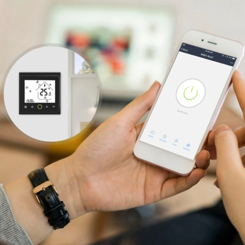 Wifi термостат контроллер температуры ЖК-экран подсветка для электрического отопления работает с Alexa Google Home 16A