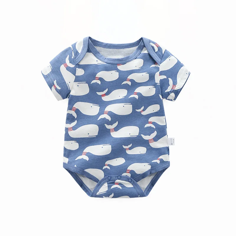 

Summer Short-sleeved Cotton Thin Baby Conjoined Wrap Clothing Children's Triangle Clothes Baby Clothes