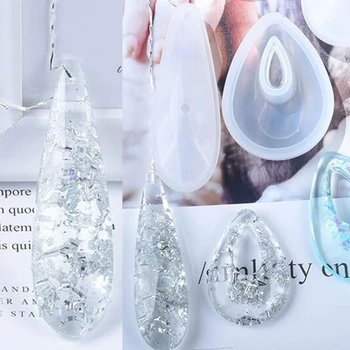 

Handmade Crystal Epoxy Resin Mold DIY Necklace Pendant Casting Silicone Mould X7YA