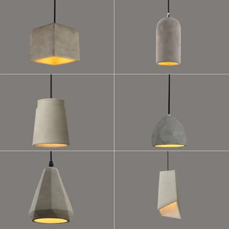 20 видов Лофт цементные подвесные светильники современный промышленный бетонный подвесной светильник креативное искусство подвесные светильники для кафе ресторана