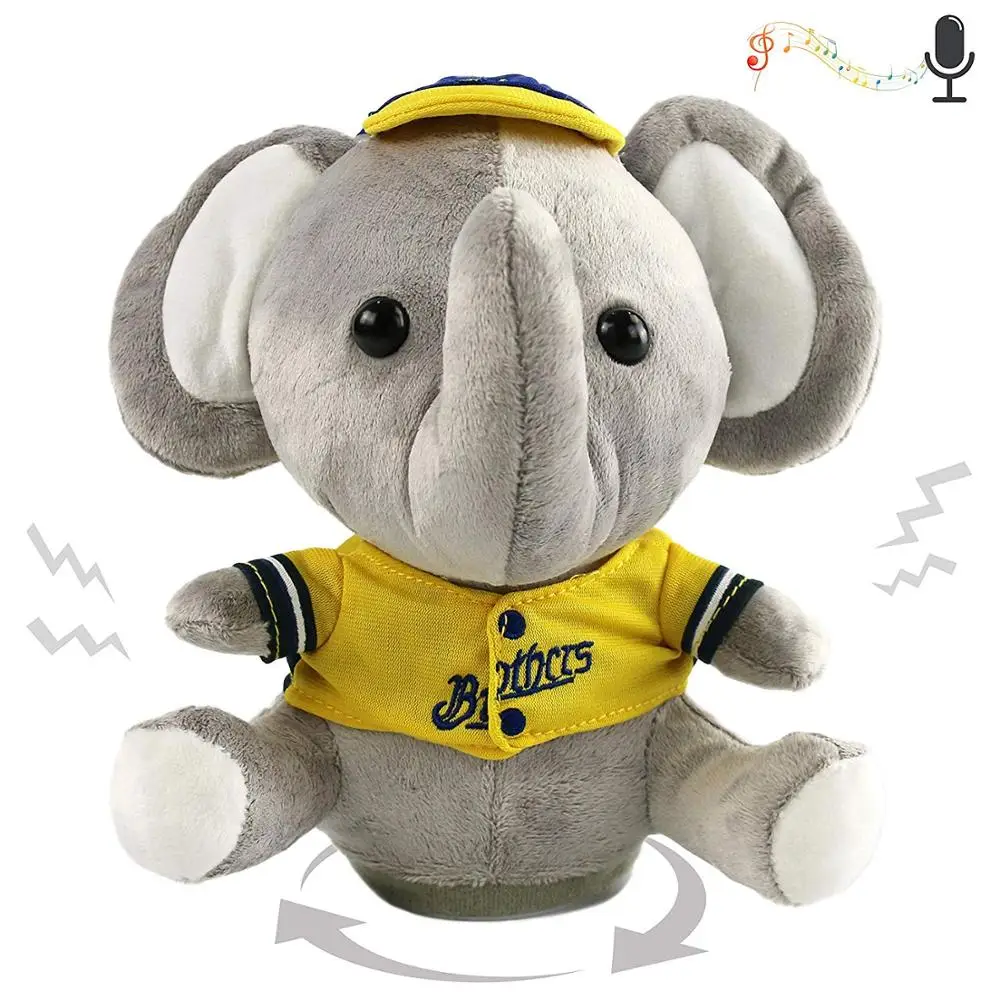 Анимированная плюшевая игрушка для записи интервью со слоном говорящим на