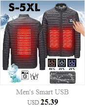 Новинка, мужское умное USB пальто с электрическим подогревом, парки, зимние теплые хлопковые куртки на молнии с карманами, пальто abrigo hombre M-6XL z1017