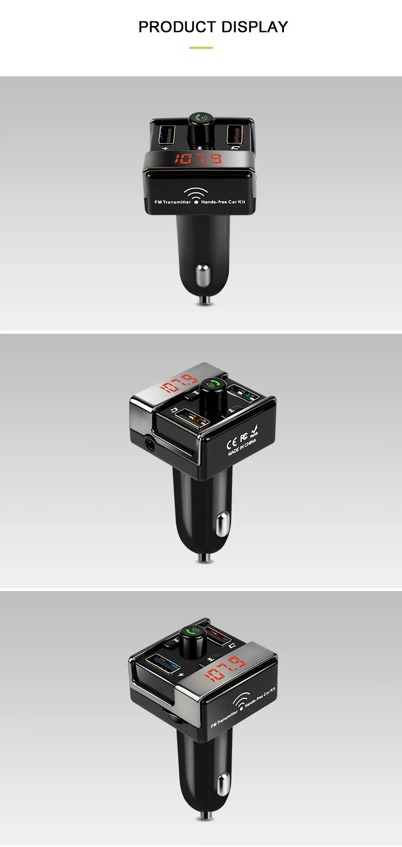 Автомобильный MP3-плеер автомобильный bluetooth-приемник Hands-free телефон прикуриватель USB привод музыка автомобильное быстрое зарядное устройство