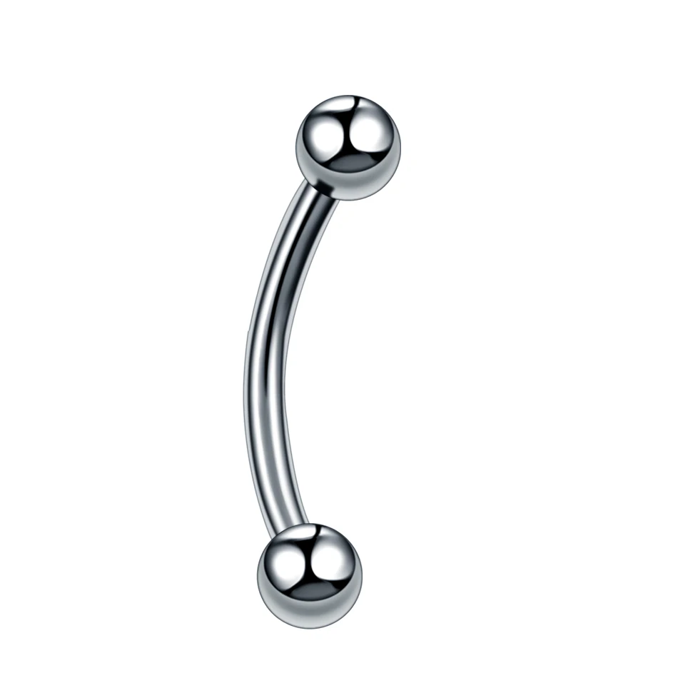 1PC ASTM -F136 Implant Titanium Curved Barbells Tongue Eyebrow Piercing 16G Tragus Bar Labret Lip Ring Helix Piercing Jewelry 