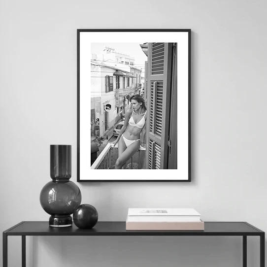 Nordic Black and White Marine Photography Art Print – Sexy Nude Women
