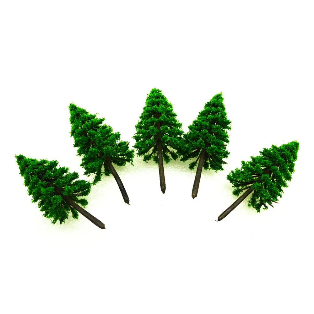 STOBOK 2PC Plastic Tree Model Small Simulation Pine Cypress Tree Toy DIY Craft Railroad Scenery Plant for Children Kids Medium
