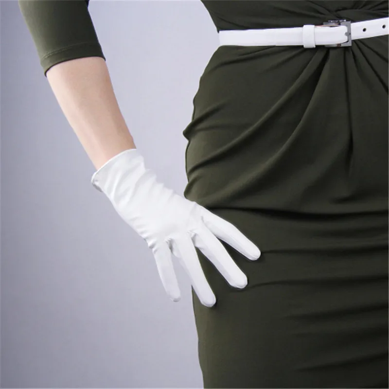 21cm white Новинка, длинные кожаные перчатки, 60 см, большие размеры, Круглый Лотос, кружевные рукава, имитация кожи, белые, из искусственной кожи, женские, WPU163 - Цвет: 21cm white
