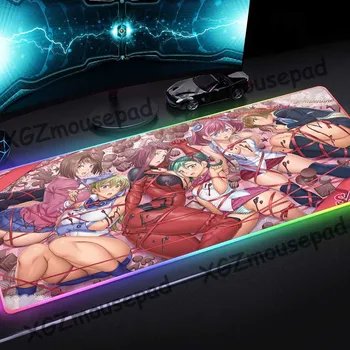 

Large RGB Mouse Pad Black Lock Edge Sexy Girl Bundle Seduction Sweet Chocolate Custom Computer Desk Mat Rubber Non-slip Xxl
