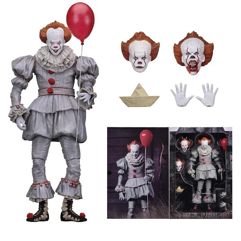 6 Type With LED Original NECA Stephen King's Iron It Pennywise Horror Action Figure Toy Doll Christmas Gift