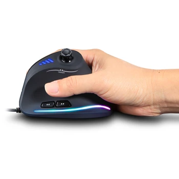 

Zelotes C-18 Vertical Wired Gaming Mouse 11 Programmable Buttons Adjustable 10000DPI Laser Engine RGB Light Belt 128KB On-board