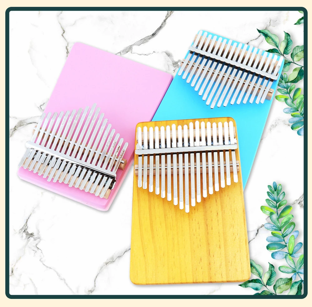 Клавиатура Kalimba с 17 клавишами белым сердечком однотонная одной доской сосна