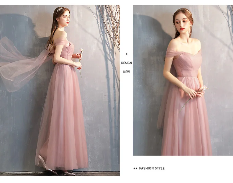 Robe De Soiree dusty розовое простое платье длинные платья подружек невесты Элегантное свадебное платье Mismatched vestido Longo торжественное платье для выпускного вечера