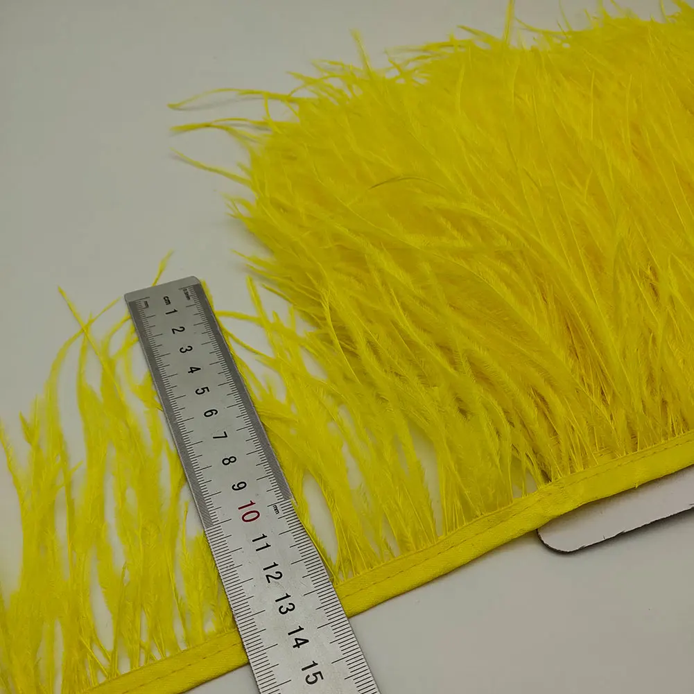 New 10Yard High Quality Ostrich Feather Trim Fringe Feather Ribbon 10-15CM/4-6Inch Width Sewing Crafts Costumes Decoration Diy