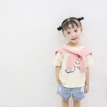 Детский вязаный шарф-обманка с воротником для мальчиков и девочек; Милая Студенческая шаль ярких цветов; накидка на плечо с рукавами; зимняя теплая шаль