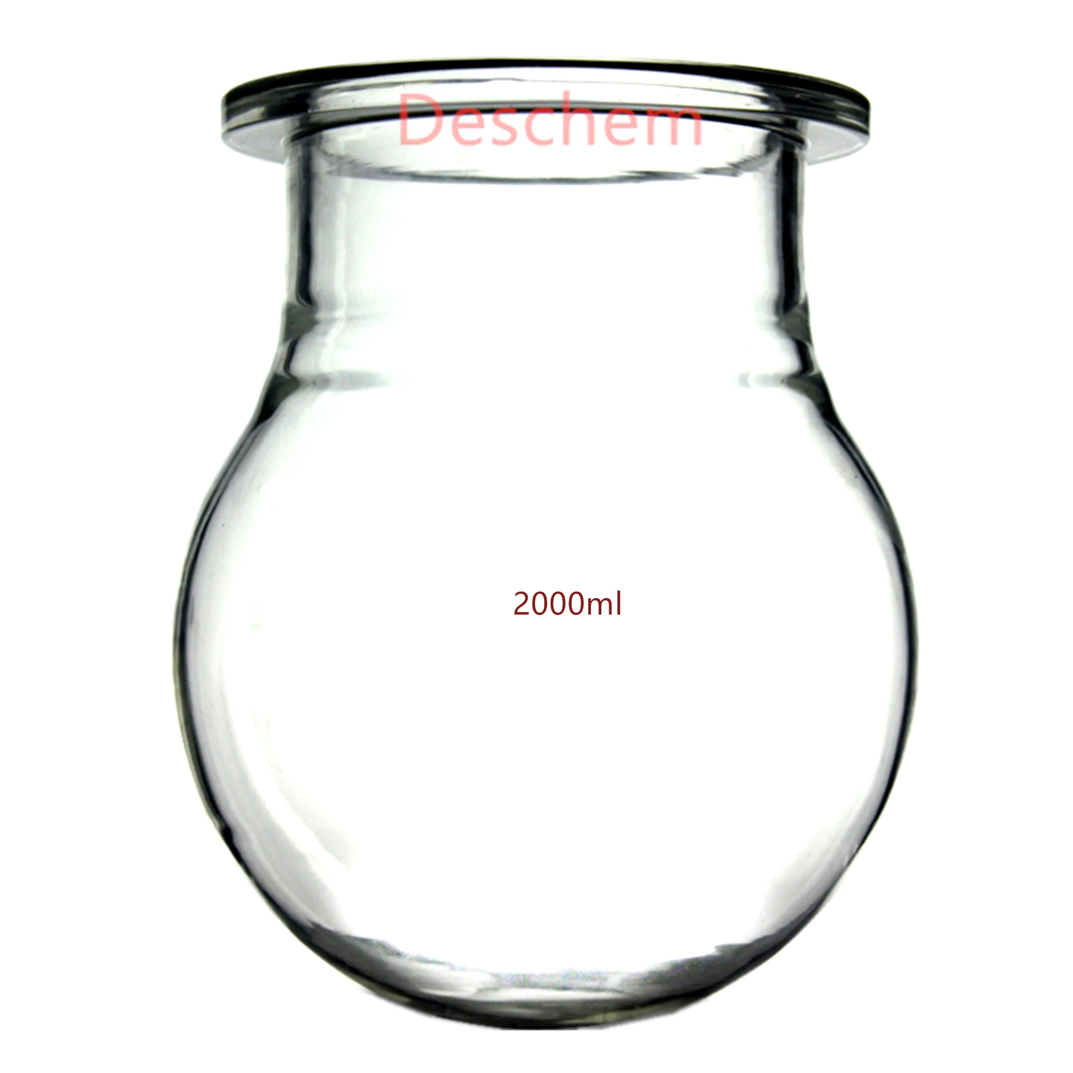 29/32 유리 반응기, 4 넥 뚜껑 및 클램프, 2 리터 반응 주전자, 2000ml