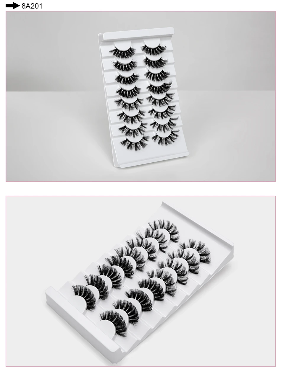 8 пар накладных ресниц натуральные 3D Искусственные норковые ресницы толстые ресницы ручной работы объемные мягкие норковые ресницы длинные полностью накладные ресницы