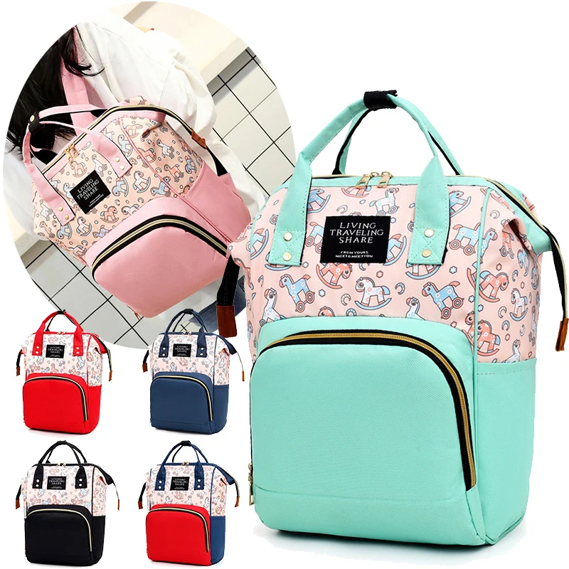 

Fashion Shoulders Diaper Bags Multicolor Trend Print Backpack Mummy Maternity Nappy Bag Multifunction Large Capacity Storage Bag