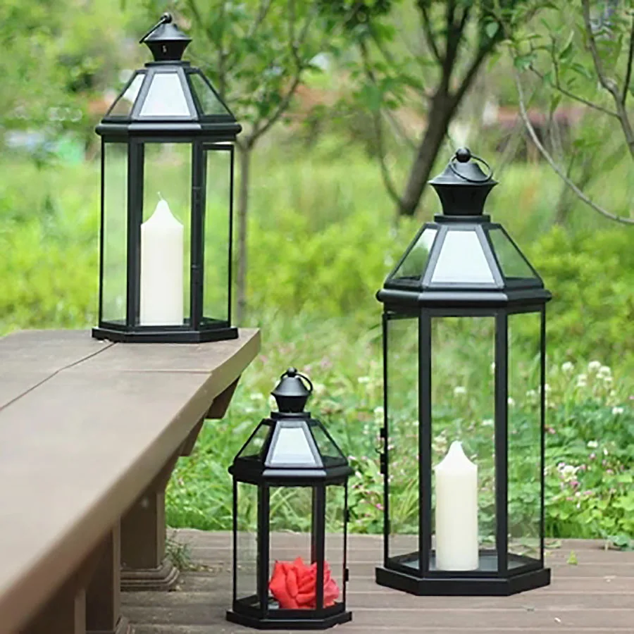 

Wind Lamp Metal Lantern Christmas Candle Lantern For Home Candle Shabbat Weeding Decoration Weddings Home Decor LLC200