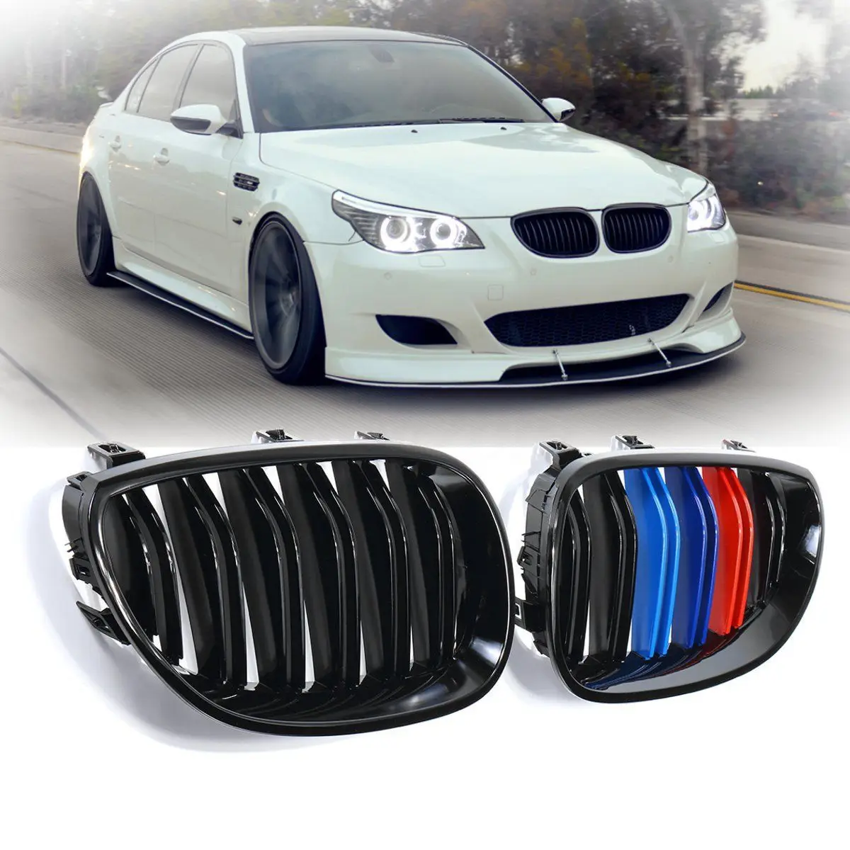 Для BMW 5 series E60 E61 2003 2004 2005 2006 2007 2008 2009 Автомобильный глянцевый черный M-Color Красный