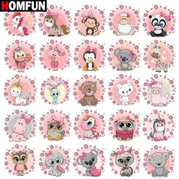 

HOMFUN Square Round Drill 5D Diamond Painting Environmental Crafts Full Diamond Embroidery "cartoon animals scenery" Home decor