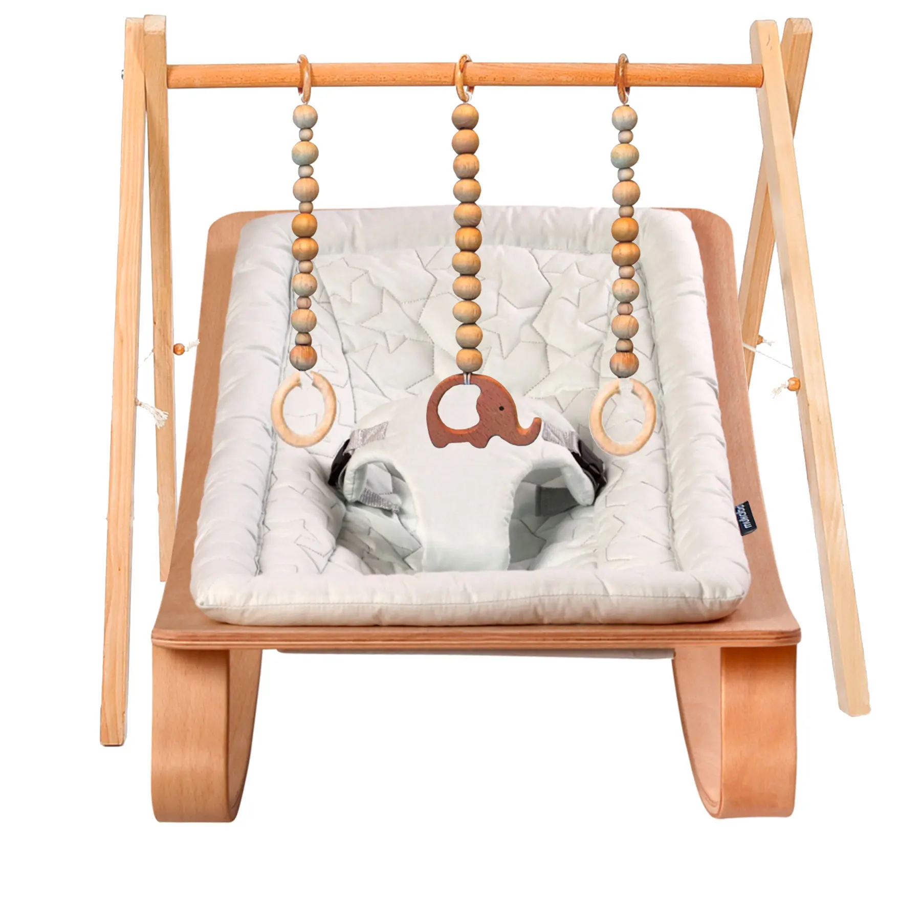 Mukabo-balancín de madera Natural para bebé, estrella, para jugar al gimnasio, para recién nacido