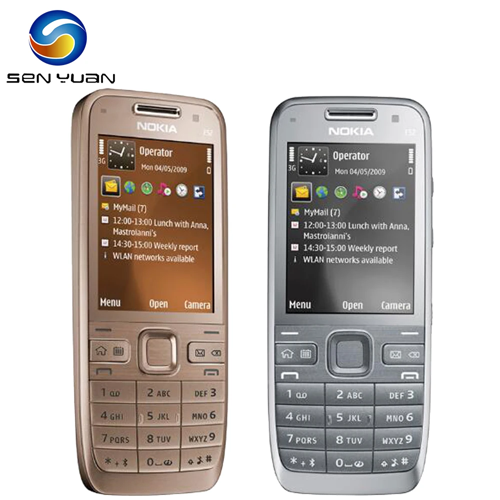 Оригинальный разблокированный мобильный телефон Nokia E52 Bluetooth 3G Wi Fi GPS русская