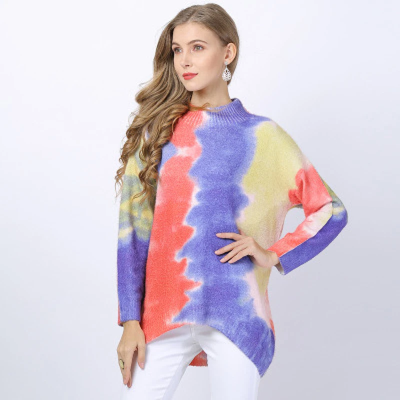 2020 New Autumn Women Fashion Contrast Printing Sweater Female Loose Bat Sleeves Ladies Casual Pullover Girls High Quality Top | Женская
