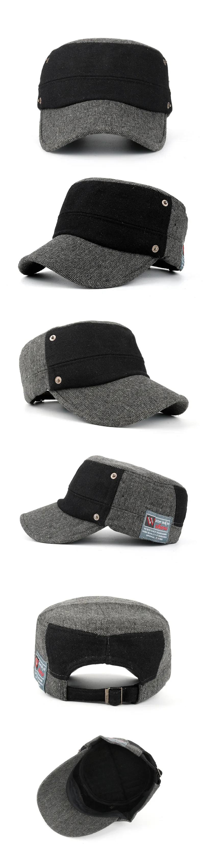 SILOQIN тренд Snapback мужская плоская кепка Осень Зима утолщаются сохраняющие тепло армейские кепки регулируемый размер Досуг движение туристические шляпы
