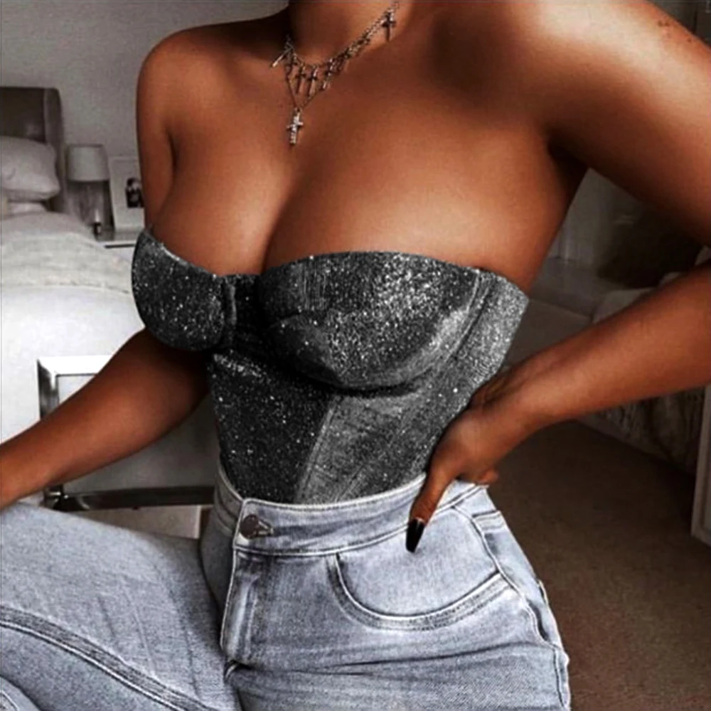 Женский топ-труба LOVE &amp LEMONADE Блестящий эластичный Топ на груди модель LM81760 |