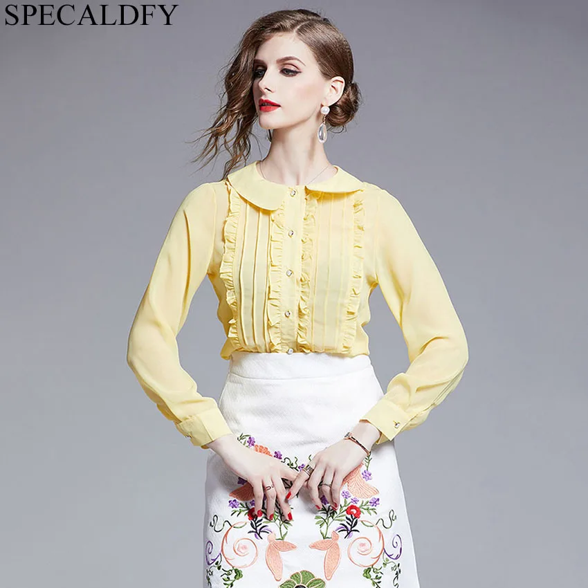 Осенние элегантные блузки женские топы с длинными рукавами рубашки 2019