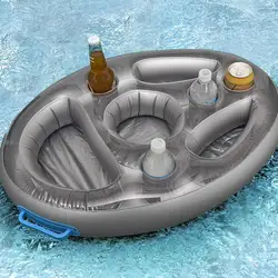 Porte gobelet gonflable d'été, flotteur de fête de piscine, refroidisseur de boisson, plateau de Table, Bar, plage, accessoires d'anneau de natation 