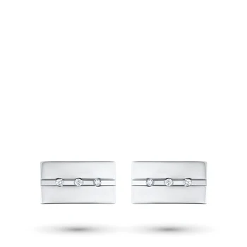 

Cufflinks in silver with diamond e06Zp011813