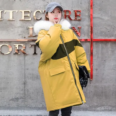 

Photo Shoot 2019 New Style down Jacket Women's INS Network Red Faction Overcome Thick Mid-length BF Casual Loose-Fit Cotton-padd