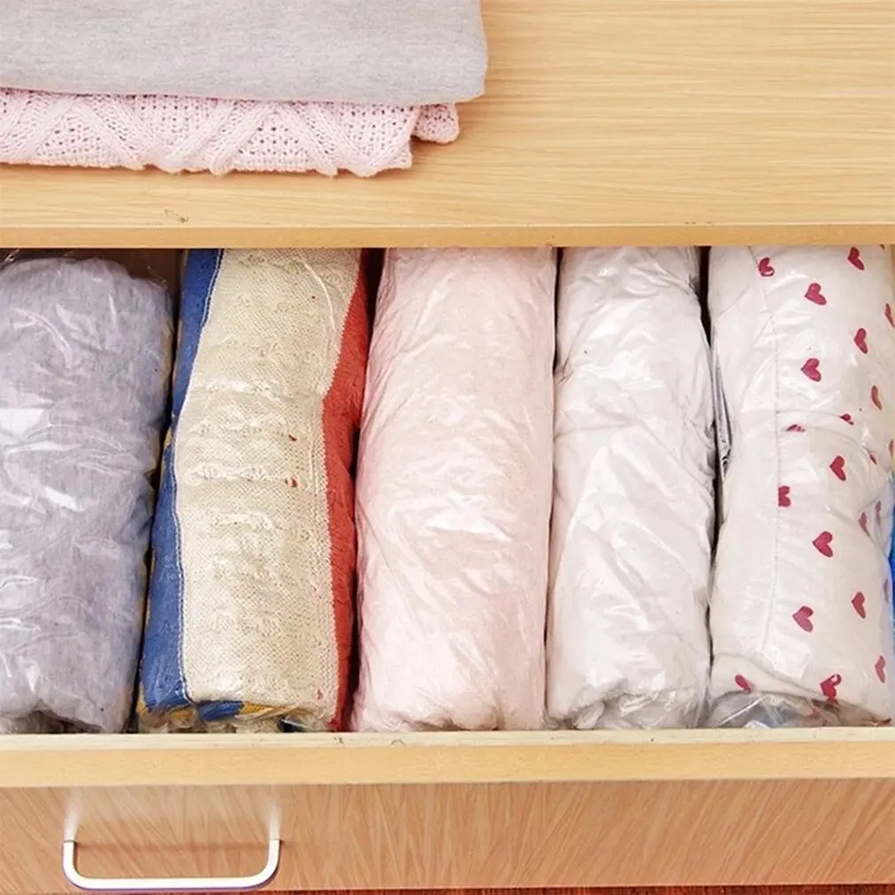 Quilt Vacuum Compression Bag Transparent Travel Compression Bag Pumping Household Clothes Storage Bag/Air Pump