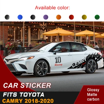 

Car Stickers Side Body 10 Racing Sport Flame Graphics Vinyl Car Decoration Decals Custom Fit For TOYOTA CAMRY 2018 2019 2020
