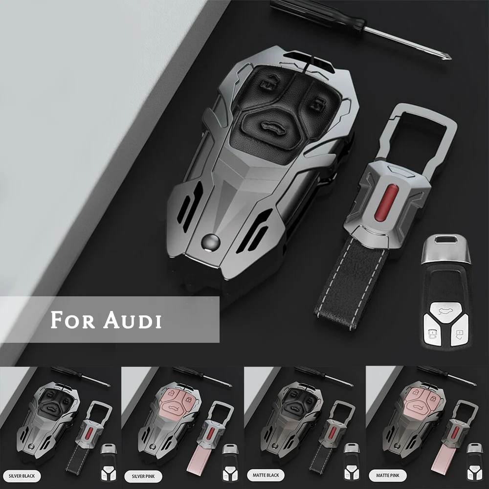 Zinc Alloy Smart Remote Car Key Protector Fob Cover Case Shell Accessories Skin For Audi Q7 TTS A4L A3 A6L QT S5 S7 2019 | Автомобили и