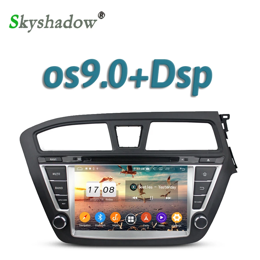 Top Car DVD Player TDA7851 DSP Android 9.0 Octa Core 4G RAM GPS Google Map RDS Radio wifi Bluetooth 4.2 For Hyundai I20 2014 2015 0