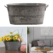 

Zinc Metal Flowerpot Garden Planter Trough Flower Plant Pot Container Home Party Outdoor Garden Decoration High Quality