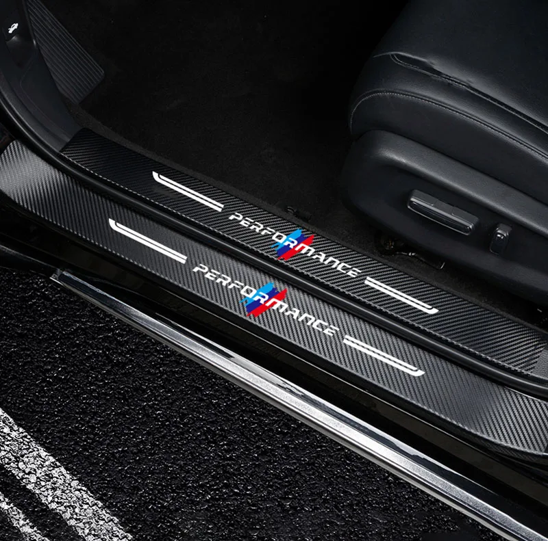 4 шт. углеродное волокно двери автомобиля Стикеры для BMW M E36 F10 E90 F30 X3 X5 X7 багажник