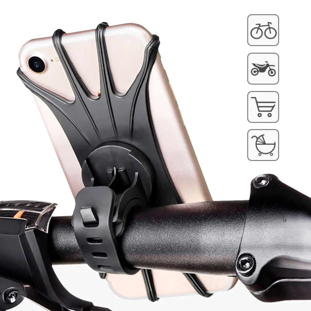 Universal Silicone Bike Phone Holder Motorcycle Bicycle Mobile CellPhone Stand Handlebar Clip Holder For iPhone Samsung Universal Silicone Bike Phone Holder Motorcycle Bicycle Mobile CellPhone Stand Handlebar Clip Holder For iPhone Samsung
