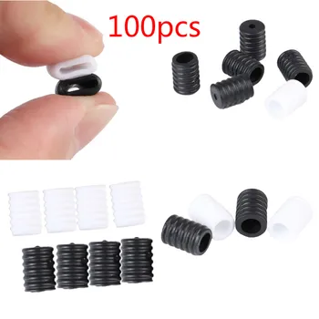 

100 PCS Rope Cord Lock Plastic Stopper Cord End Toggle Clip Buckle Drawstrings Elastic Cord Adjuster Mask Elastic Buckle