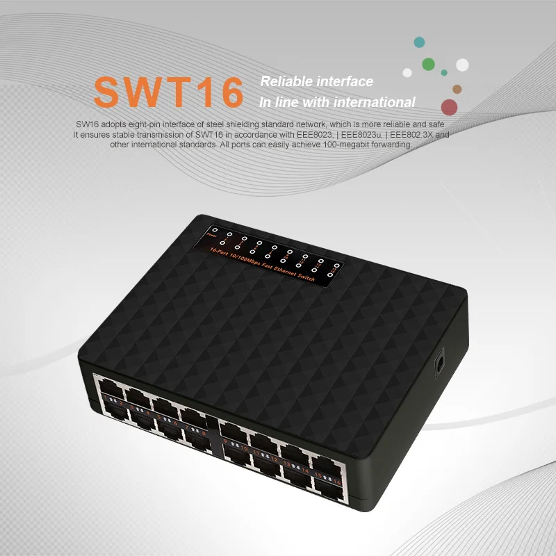 5/8 Ports Gigabit Switch 10/100/1000Mbps, 16 Port 100M Ethernet Network Switch Lan Hub High Performance Ethernet Smart Switcher