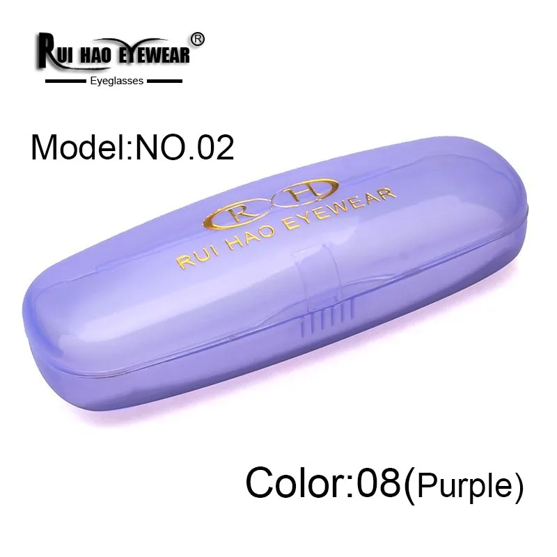 NO.02-purple Аксессуары для очков футляр для очков супер легкий пластиковый Чехол для очков цветные очки коробка очки - Цвет: NO.02-purple