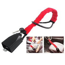 Cerradura Universal antirrobo de acero para volante de coche, para cinturón de seguridad, bloqueo antirrobo para coche, con 2 llaves, dispositivos de bloqueo