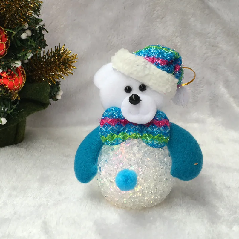 Xmas Ornaments Glowing Santa Claus Snowman LED Night light Christmas Reindeer Pendant Christmas Tree Decor Door Wall Pendant