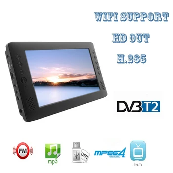 

9 Inch 16:9 Home Car With Remote Control Black Mini Airplane Digital Analog TV Support 1080p USB Portable Television TFT DVBT2