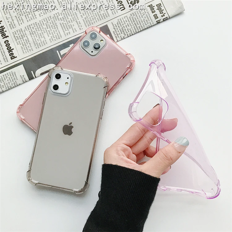 Цветной прозрачный мягкий чехол из ТПУ для iPhone 11 11Pro Max XS Max XR X 6 6S 7 8 Plus, чехлы для пар