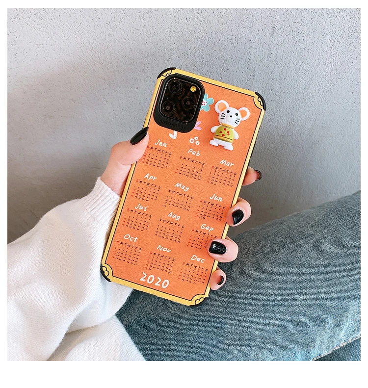 GlamPhone чехол год крысы календарь чехол для телефона для iPhone11Pro/Max X XS Max XR мягкий чехол для iPhone11 7 8 6 6s Plus чехол